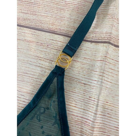 Victoria Secret Sheer Green Mesh Teddy Lingerie - Small - Picture 10 of 15